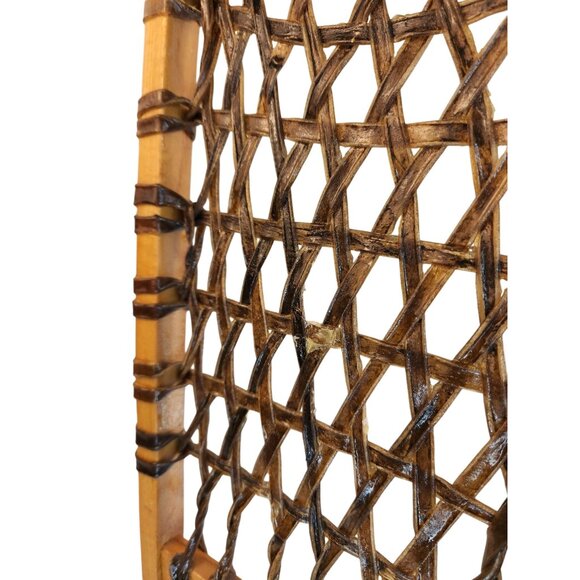 Vintage Wooden Snowshoe With Rawhide Lacing Made In Canada 10" x 36" Traditional - Picture 9 of 13